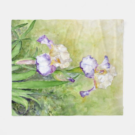 Couverture Polaire Iris d'aquarelle (Devant (Horizontal))