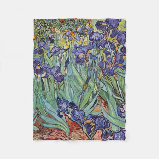 Couverture Polaire Iris de Van Gogh Peinture Impressionniste (Devant)