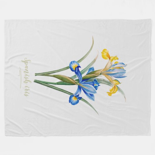 Couverture Polaire Iris espagnol par Pierre-Joseph Redouté (Devant (Horizontal))