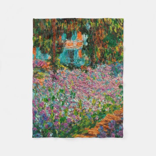 Couverture Polaire Iris Jardin Monet Giverny fleurs (Devant)