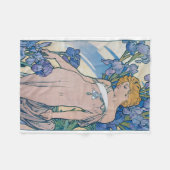 Couverture Polaire Iris (Quatre Fleurs), Alphonse Mucha (Devant (Horizontal))