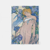 Couverture Polaire Iris (Quatre Fleurs), Alphonse Mucha (Devant)