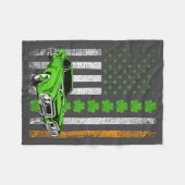 Couverture Polaire Irish American Flag Lucky Car Racing St. Patrick's (Devant (Horizontal))