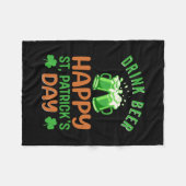 Couverture Polaire Irish Drink Beer Happy St Patrick Jour S (Devant (Horizontal))