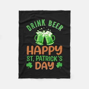Couverture Polaire Irish Drink Beer Happy St Patrick Jour S