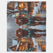 Couverture Polaire Irish Red Setter Dogs Christmas Snow Holiday (Devant)