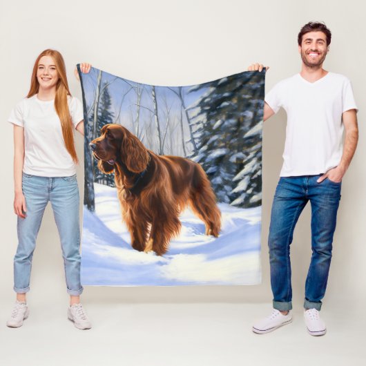 Couverture Polaire Irish Setter Let It Neige Christmas (En situation)