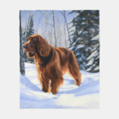 Couverture Polaire Irish Setter Let It Neige Christmas (Devant)