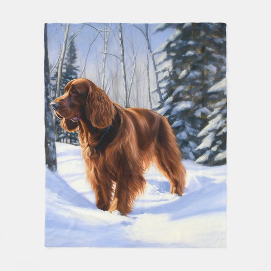 Couverture Polaire Irish Setter Let It Neige Christmas (Devant)