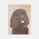 Couverture Polaire Irish Water Spaniel Peinture - Original Dog Art (Devant)