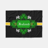 Couverture Polaire Irlande Shamrock national fleur blanche Nom person (Devant (Horizontal))