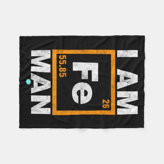 Couverture Polaire Iron (fe) Man Funny Periodic Elemen Gift  (Devant (Horizontal))