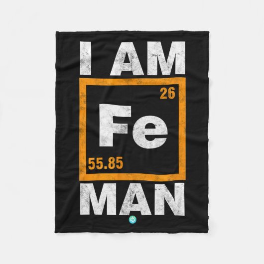 Couverture Polaire Iron (fe) Man Funny Periodic Elemen Gift  (Devant)