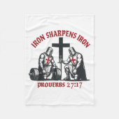 Couverture Polaire Iron Sharpens Iron Bible Scripture Christian Gym W (Devant)