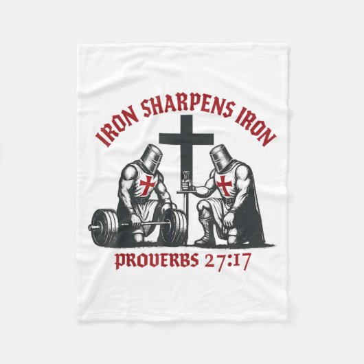 Couverture Polaire Iron Sharpens Iron Bible Scripture Christian Gym W (Devant)