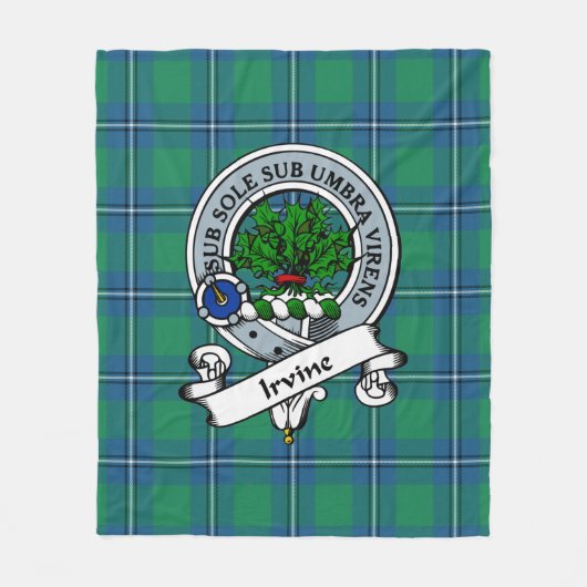 Couverture Polaire Irvine Ancien Clan Badge Tartan Plaid (Devant)
