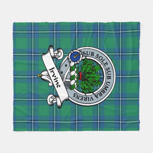 Couverture Polaire Irvine Ancien Clan Badge Tartan Plaid (Devant (Horizontal))