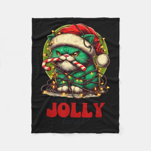 Couverture Polaire Is This Jolly Enough_ Funny Cat For Christmas Sarc (Devant)