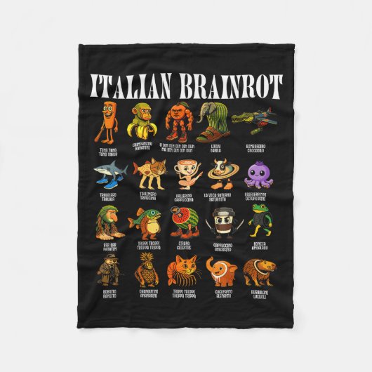Couverture Polaire Italian Brain Rot Italian Brainrot Funny Memes (Devant)