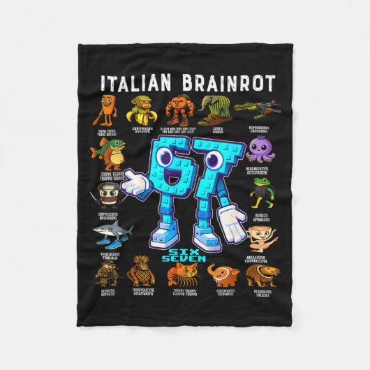 Couverture Polaire Italian Brainrot Funny 67 Meme Birthday Decoration (Devant)