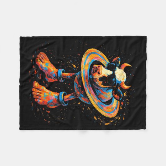 Couverture Polaire Italian Brainrot Meme La Vaca Saturno Saturnita Wa (Devant (Horizontal))