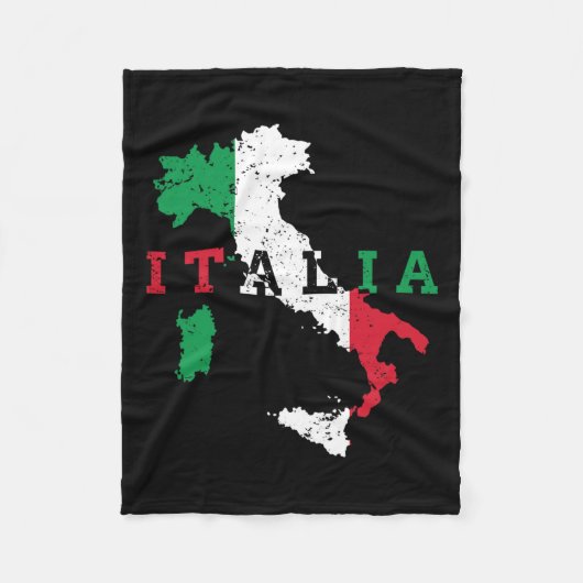 Couverture Polaire Italie Carte italienne Drapeau Fierté Cadeau Patri (Devant)