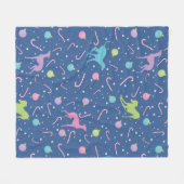 Couverture Polaire Italien Greyhound Dog Silhouette Motif de Noël (Devant (Horizontal))