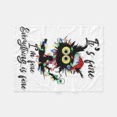 Couverture Polaire It's Fine I'm Fine Everything Is Fine Fun Cat Chri (Devant (Horizontal))