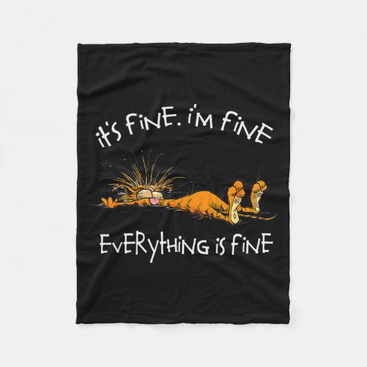 Couverture Polaire It's Fine I'm Fine Everything Is Fine Funny Cat Lo (Devant)