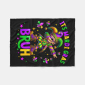 Couverture Polaire It's Mardi Gras Bruh Dabbing Leprechaun Jester New (Devant (Horizontal))