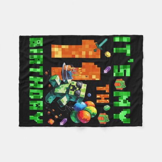 Couverture Polaire It's My 11th Birthday Pixel Number Video Game Game (Devant (Horizontal))