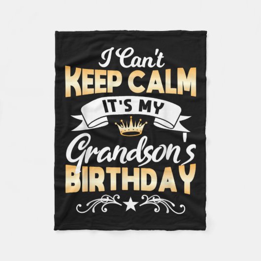 Couverture Polaire It's My Grandson's Birthday Shirt I Can't Keep Cal (Devant)