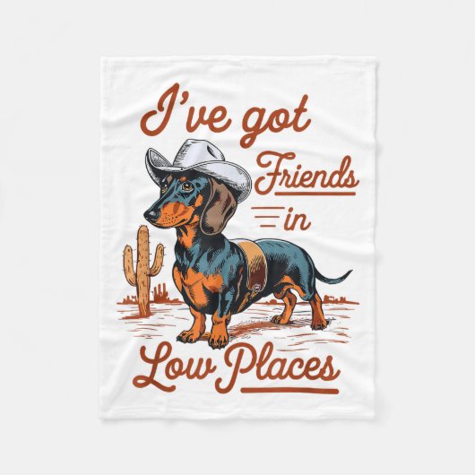 Couverture Polaire I've Got Friends In Low Places Funny Dachshund Wie (Devant)