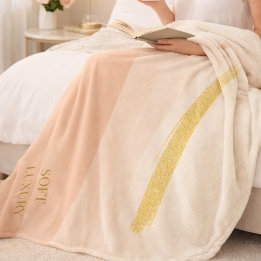 Couverture Polaire Ivory Blush Gold Fleece Blanket