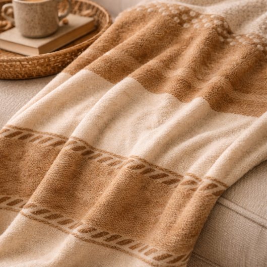 Couverture Polaire Ivory Clay Weave Fleece Blanket