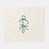 Couverture Polaire Ivory emerald green monogram (Devant (Horizontal))