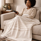 Couverture Polaire Ivory Taupe Drift Fleece Blanket