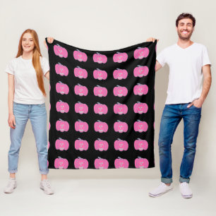 Couverture Polaire Jack-o-lanternes d'Halloween rose