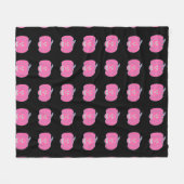 Couverture Polaire Jack-o-lanternes d'Halloween rose (Devant (Horizontal))