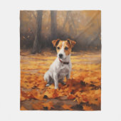 Couverture Polaire Jack Russell à l'automne Feuilles automne Inspire (Devant)