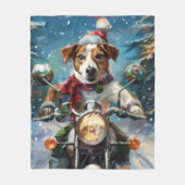 Couverture Polaire Jack Russell Chien équitation Moto Noël (Devant)