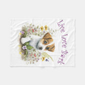 Couverture Polaire Jack Russell Chien Maman Floral (Devant (Horizontal))