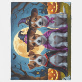 Couverture Polaire Jack Russell Chiens Citrouille Halloween Drôle (Devant)