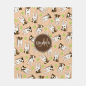 Couverture Polaire Jack Russell chiens pêche ou toute couleur monogra (Devant)