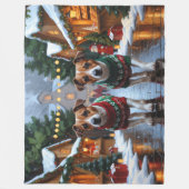 Couverture Polaire Jack Russell Dogs Christmas Snow Holiday (Devant)