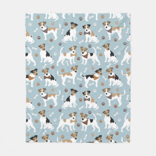 Couverture Polaire Jack Russell Terrier Patrouilles et os