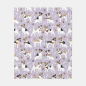 Couverture Polaire Jack Russell Terrier Paws and Bones Fleece Blanche (Devant)