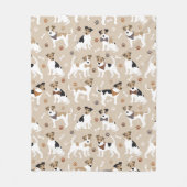 Couverture Polaire Jack Russell Terrier Paws and Bones Fleece Blanche (Devant)