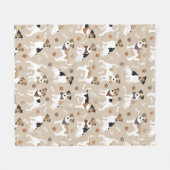 Couverture Polaire Jack Russell Terrier Paws and Bones Fleece Blanche (Devant (Horizontal))