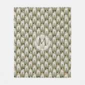Couverture Polaire Jack Russell Terriers motif sage monogrammé (Devant)